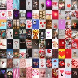 112 PCS Love wall collage kit DIGITAL DOWNLOAD | Love aesthetic Photo Collage Kit, Heart Photo Wall Collage Set 4x6
