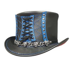 steampunk corset pinched crown leather top hat