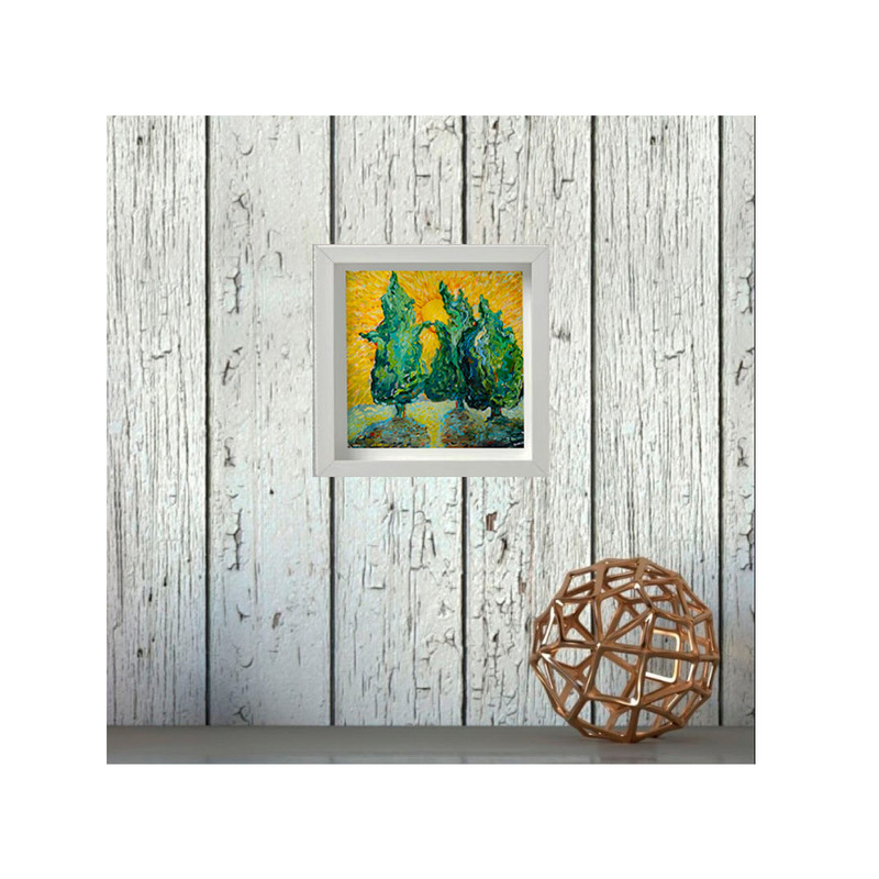 Tuscany Oil Painting , Original painting,Tuscan Landscape, Original Oil Canvas, Tree Wall Art , Van Gogh Art-5.jpg