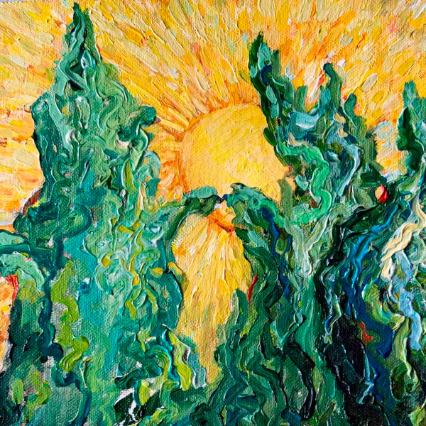 Tuscany Oil Painting , Original painting,Tuscan Landscape, Original Oil  Canvas, Tree Wall Art , Van Gogh Art-13.jpg