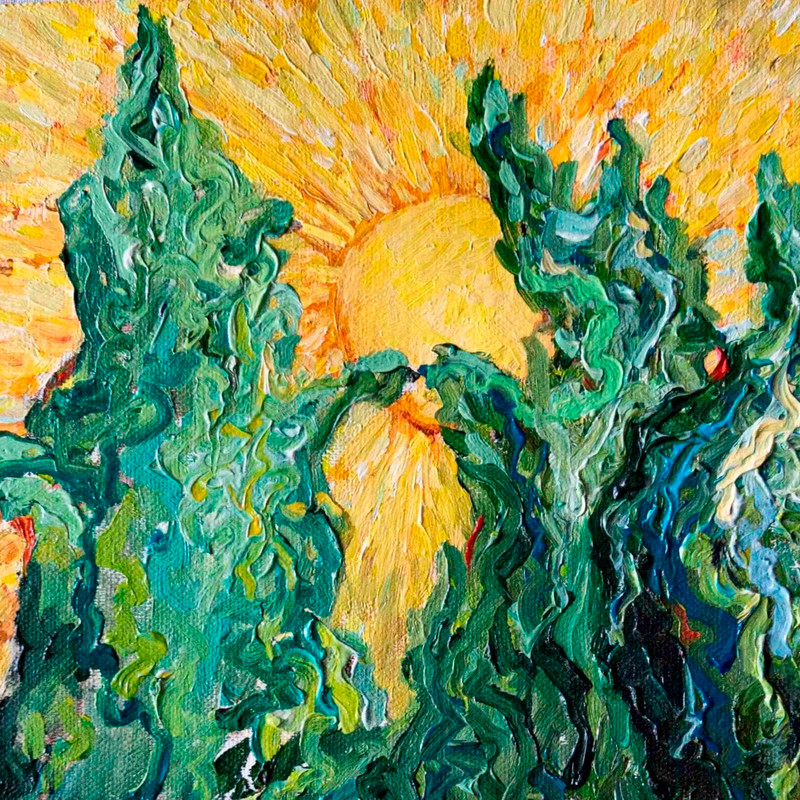 Tuscany Oil Painting , Original painting,Tuscan Landscape, Original Oil Canvas, Tree Wall Art , Van Gogh Art-13.jpg