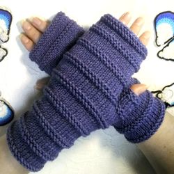 Wool blend fingerless gloves, mitts, fingerless mittens, knitted mittens, knitted accessories