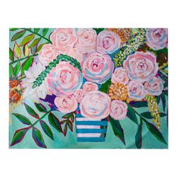 Rose Bouquet ,Painting Floral, Original Art ,Bouquet ,Acrylic Paintings, Pink Flowers Art,Roses Shabby Chic