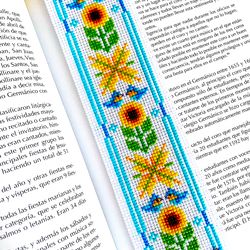 ORNAMENTAL SUNFLOWER BOOKMARK Cross Stitch Patterns PDF by CrossStitchingForFun Instant download, UKRAINIAN cross stitch