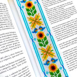 ornamental sunflower bookmark cross stitch patterns pdf by crossstitchingforfun instant download, ukrainian cross stitch