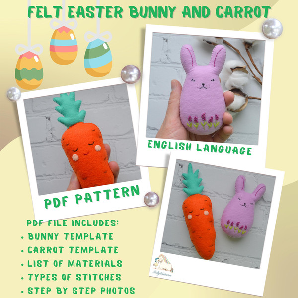 Easter PDF pattern ornamet set