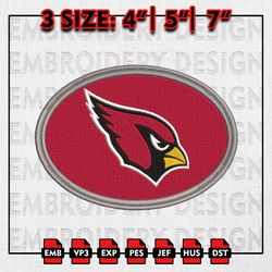 Arizona Cardinals Embroidery file, NFL teams Embroidery Designs, NFL Embroidery Files, Machine Embroidery