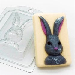 Bunny plastic mold, animal mold, bath bomb mold, candle mold, fun mold, polymer clay mold, soap making mold, wax