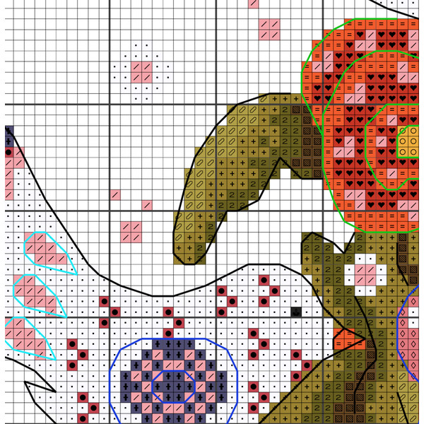 Folk flowers cross stitch pattern-6