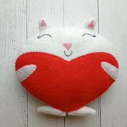 Valentines day gift, felt toy, Gift for her, Gift for him, Valentine heart toy, Valentine day decor, Valentines felt toy