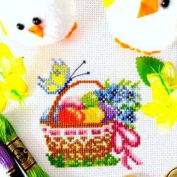 EASTER BASKET cross stitch pattern PDF by CrossStitchingForFun Instant Download, EASTER EGG COLLECTION