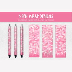 Pink Hearts Wrap Template. Sublimation or Waterslide