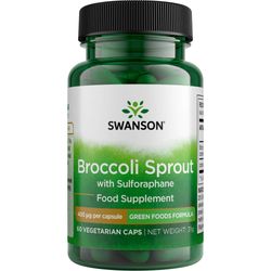 Swanson Herbal Supplements Sulforaphane from Broccoli Sprout Extract 400 mcg Veggie Capsule 60ct