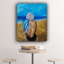 Girl on the Beach oil painting