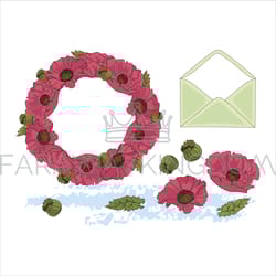 flowers and letter floral cartoon vector illustration set