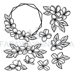 flowers wedding openwork compositions from jasmine for print