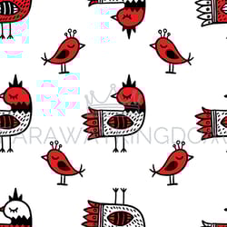 folk cock ethnic ornament seamless pattern vector illustration