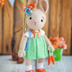 Knitting toy Pattern, Amigurumi Bunny Carrot, Knitted Bunny Pattern, Knitted Toys Pattern