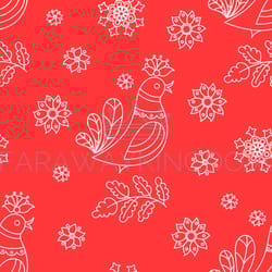 folk red ethnic decor vector illustration seamless pattern