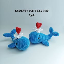 Crochet Whale PATTERN, Crochet Whale Amigurumi, Amigurumi Whale Pattern, Crochet Whale Toy