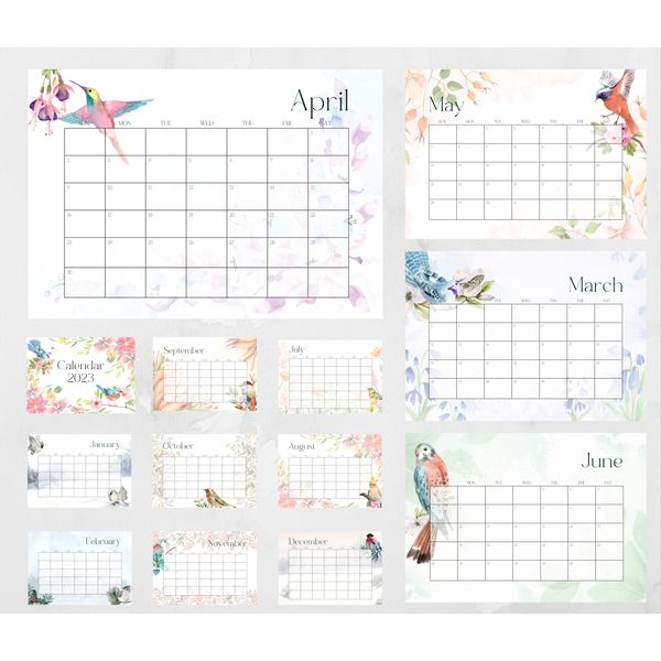 2023 calendar printable, Yearly planner for female, Calendar Inspire