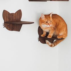 Cat Wall Stairs, Wood Steps, Cat Climbing Shelves, Cats Ladder for Wall, Living Room Furniture for Cat, Cat Kitten