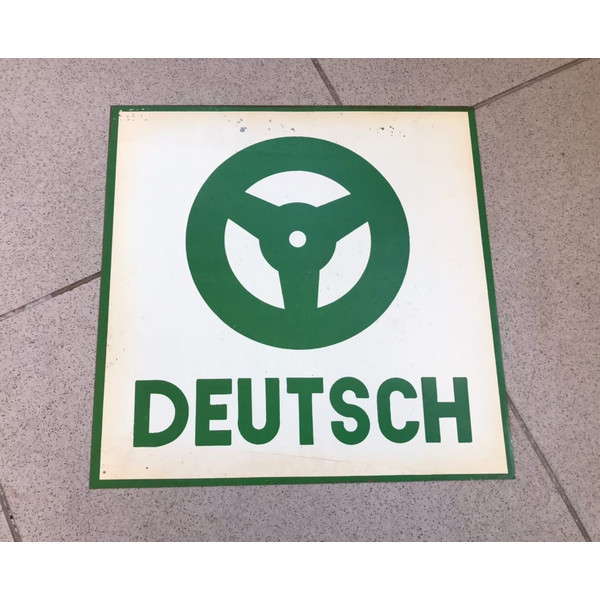 deutsch vintage sign door nameplate green white