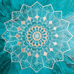 Dream catcher mandala Spiritual symmetrical painting Sacred geometry home decor
