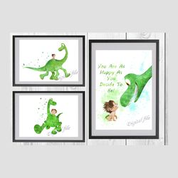 Good Dinosaur Disney Set Art Print Digital Files nursery room watercolor