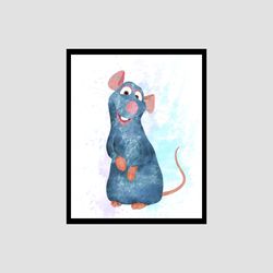 Ratatouille Disney Art Print Digital Files decor nursery room watercolor