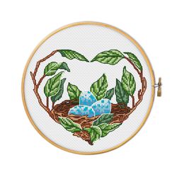 Heart of spring for cross stitch pattern
