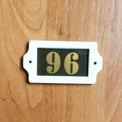 Retro address door number plate 96 apt number sign plastic