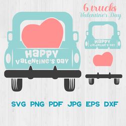 Happy Valentine's Day Truck Love Truck Be Mine Truck 6 Truck car Instant Digital Download  svg, png, dxf, pdf, jpg, eps