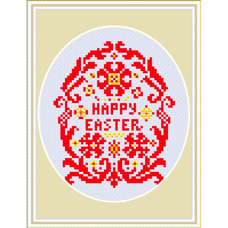Happy Easter Ornamental Egg Red picture .jpg