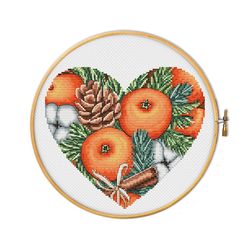 December heart for cross stitch pattern