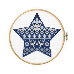 Nordic star for cross stitch pattern