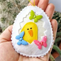 Chick in egg felt toy, Easter magnet