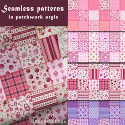 Seamless patterns in patchwork style