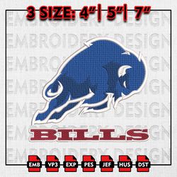 Buffalo Bills Embroidery file, NFL teams Embroidery Designs, NFL Logo, Machine Embroidery, Instant Download
