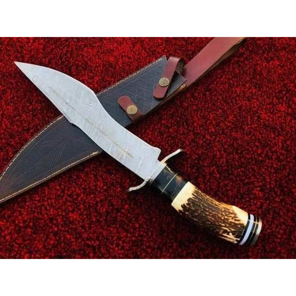Damascus Steel Hunting Knife with Sheath near me