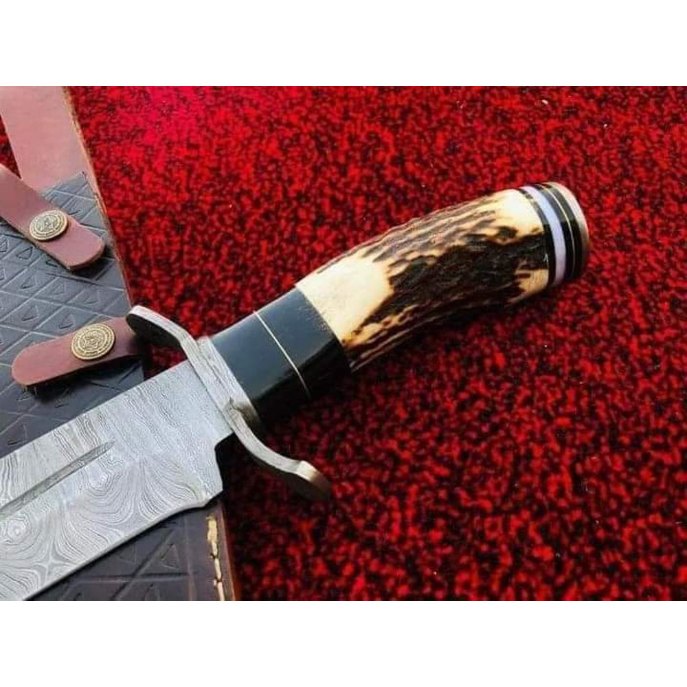 Damascus Steel Hunting Knife with Sheath near me
