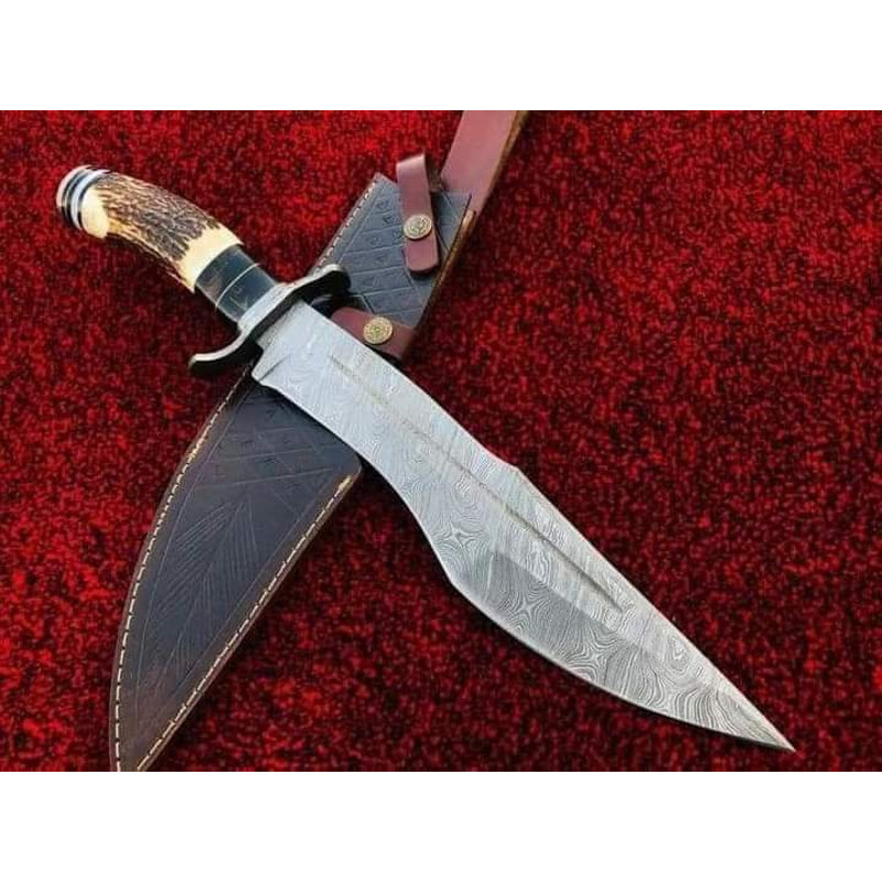 Damascus Steel Hunting Knife with Sheath near me