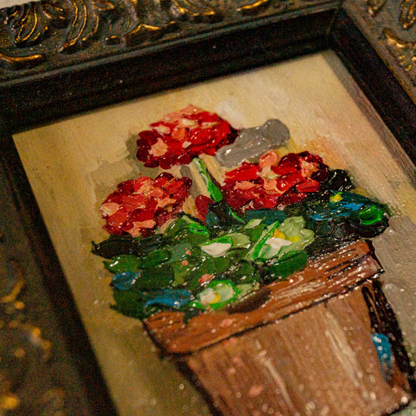 Geranium Flower Pot ,Red Geranium ,Oil Painting..-2.jpg