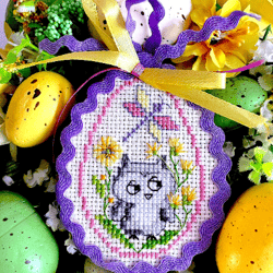 OWL EASTER EGG Ornament cross stitch pattern PDF by CrossStitchingForFun Instant Download, EASTER EGG COLLECTION