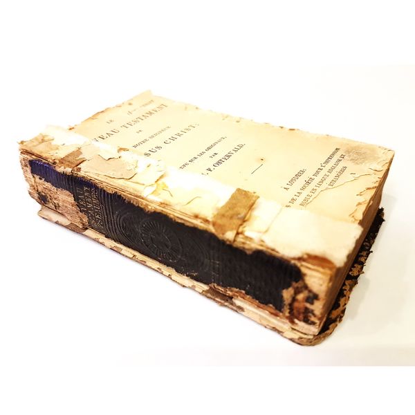 2 Antique book New Testament & Psalms J.Ostervald with Watkins Leather Binder 1857.jpg