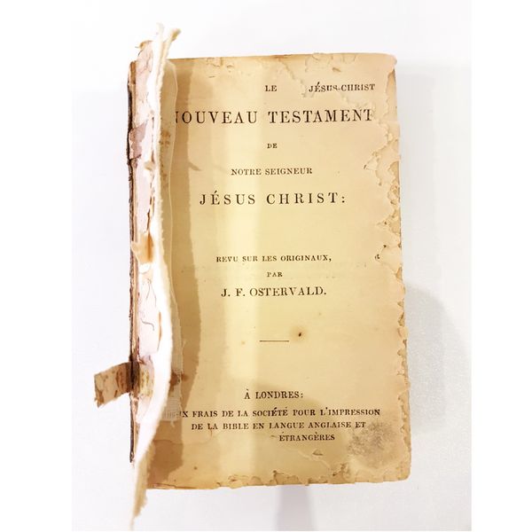 3 Antique book New Testament & Psalms J.Ostervald with Watkins Leather Binder 1857.jpg
