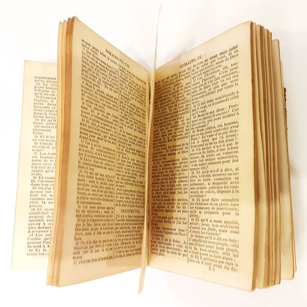 6 Antique book New Testament & Psalms J.Ostervald with Watkins Leather Binder 1857.jpg