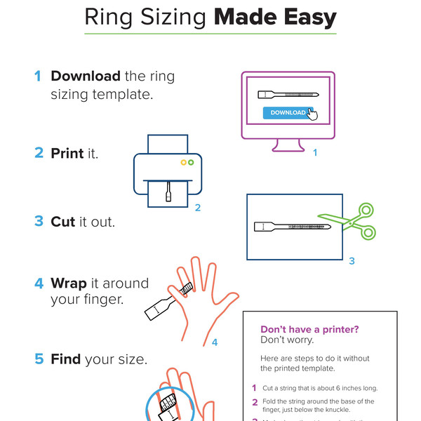Printable Ring Sizer | Ring Size Finder | Ring Size Measuring Tool  |International Ring Size Chart|Measure Toe Ring Sizer
