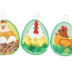 Easter felt eggs Chicken ornament