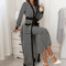 2Pc Set Co-Ord Houndstooth Open Front Pocket Belted Cardigan Coat & Pencil Dress (6).jpg